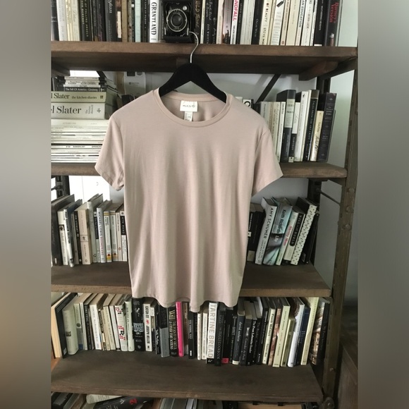 NWOT H&M Move Neutral Taupe Soft Viscose Crew Neck Tee S - Picture 2 of 12